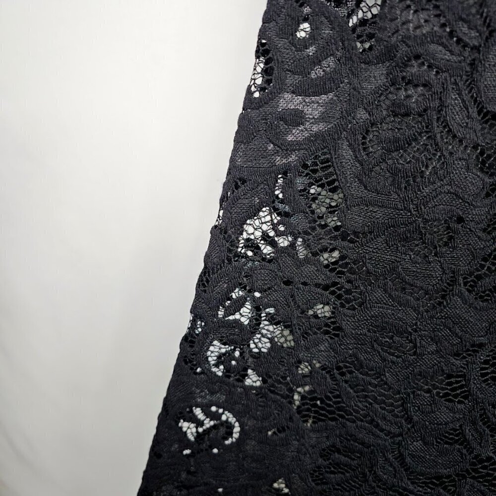 CHAPS by RALPH LAUREN Y2K Dress size 8 BLACK LACE Elegant Cocktail Feminine Chic - Picture 4 of 7